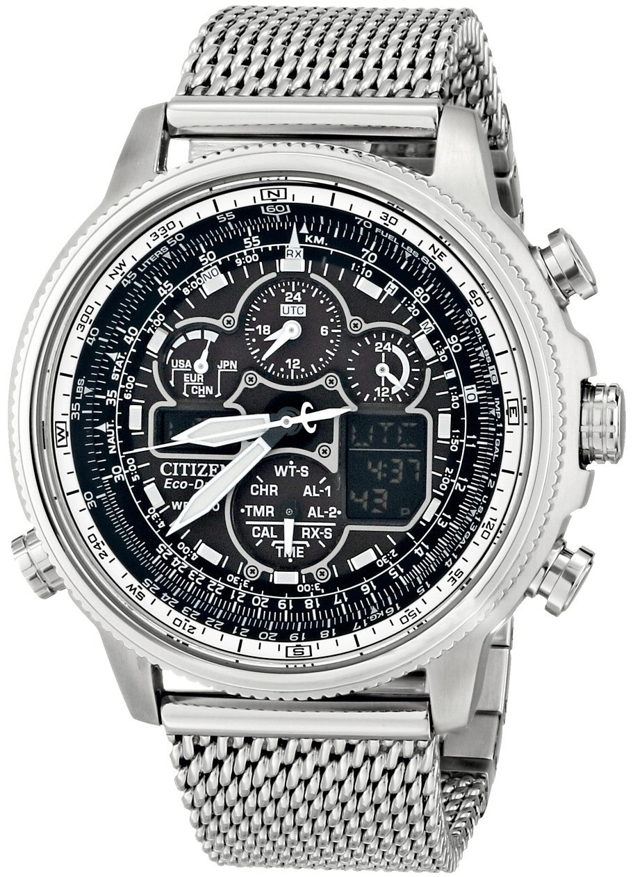 Citizen Navihawk Pilot Watch Black Dial Atomic Timekeeping JY8030-83E