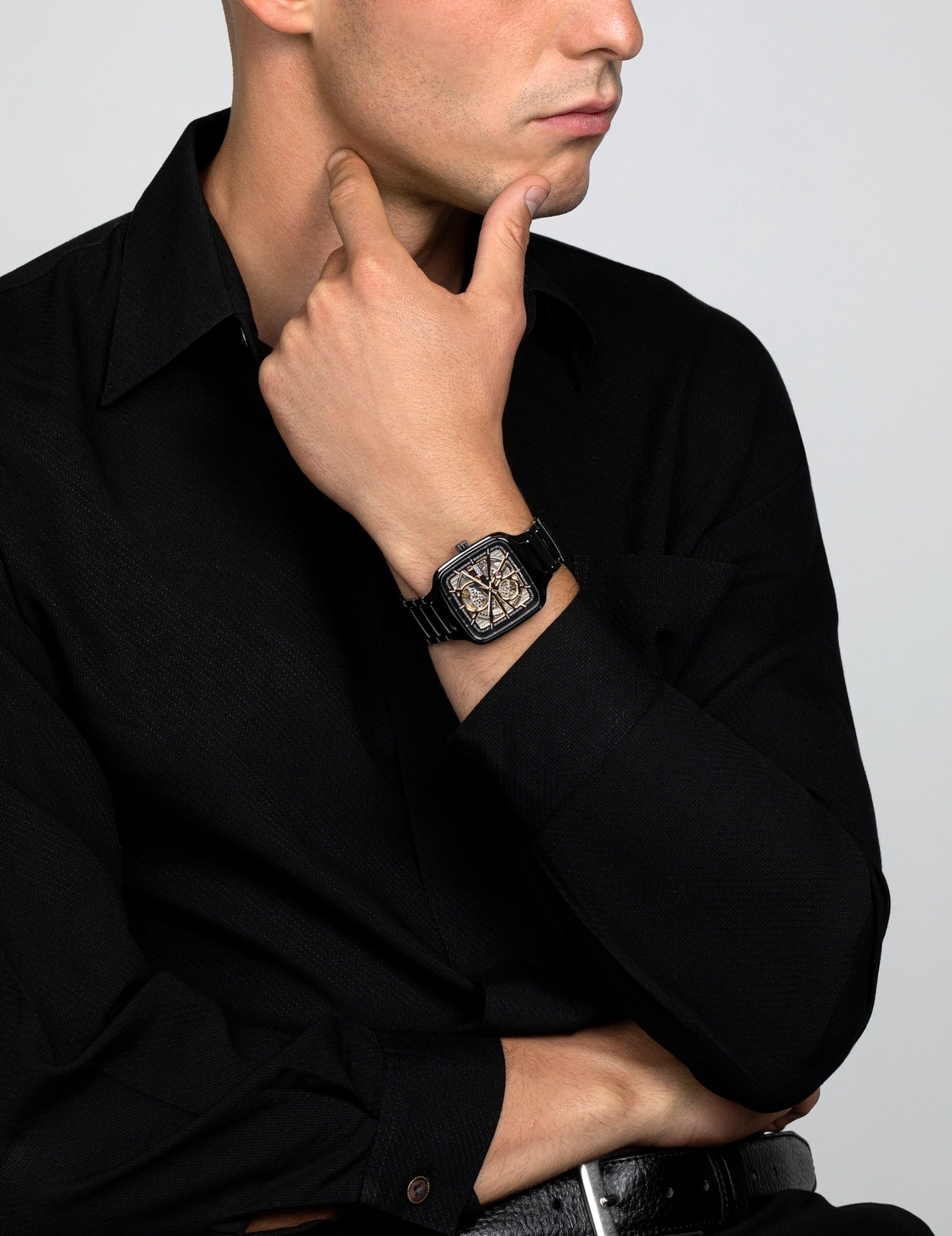 True Square Open Heart Watch